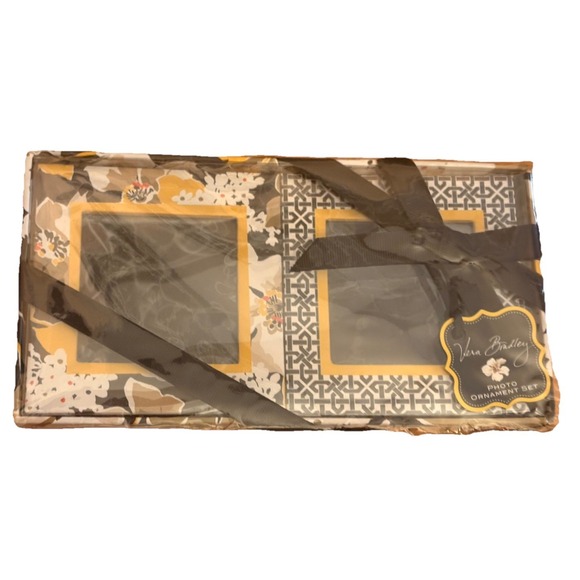 Vera Bradley Other - Vera Bradley Dogwood Photo Ornament Set 2.5x2.5" Holiday Christmas Gift NEW